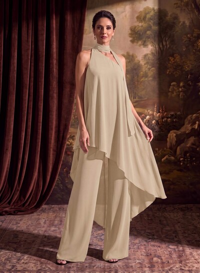 Jumpsuit/Pantsuit One-Shoulder Chiffon Mother Of The Bride Dresses