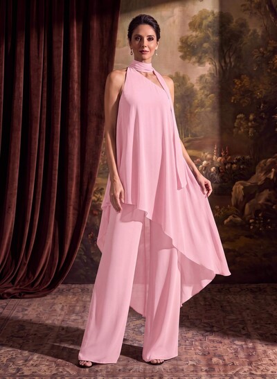 Jumpsuit/Pantsuit One-Shoulder Chiffon Mother Of The Bride Dresses