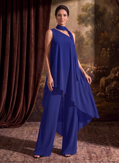 Jumpsuit/Pantsuit One-Shoulder Chiffon Mother Of The Bride Dresses