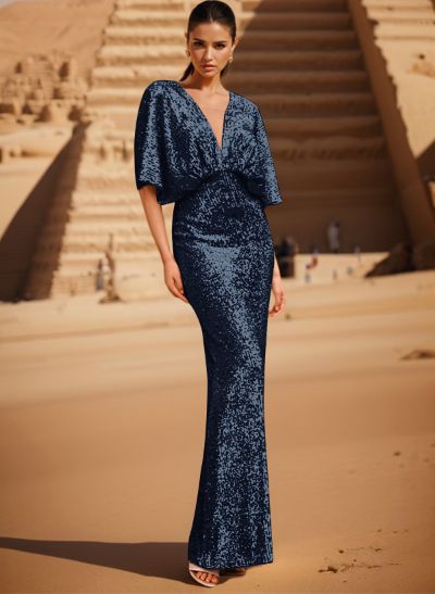 Sequined Wrap Sheath/Column Mother Of The Bride Dresses
