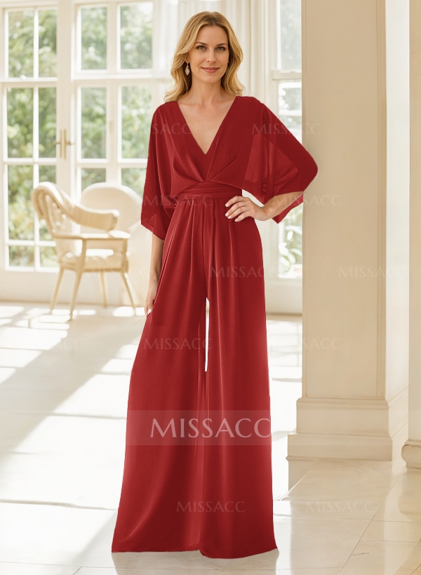 スーツ・フォーマル・ドレス Chiffon Bolero & Lace Camisole dress Yaretzi Trendy V Neck Lace Chiffon Mother of the Bride