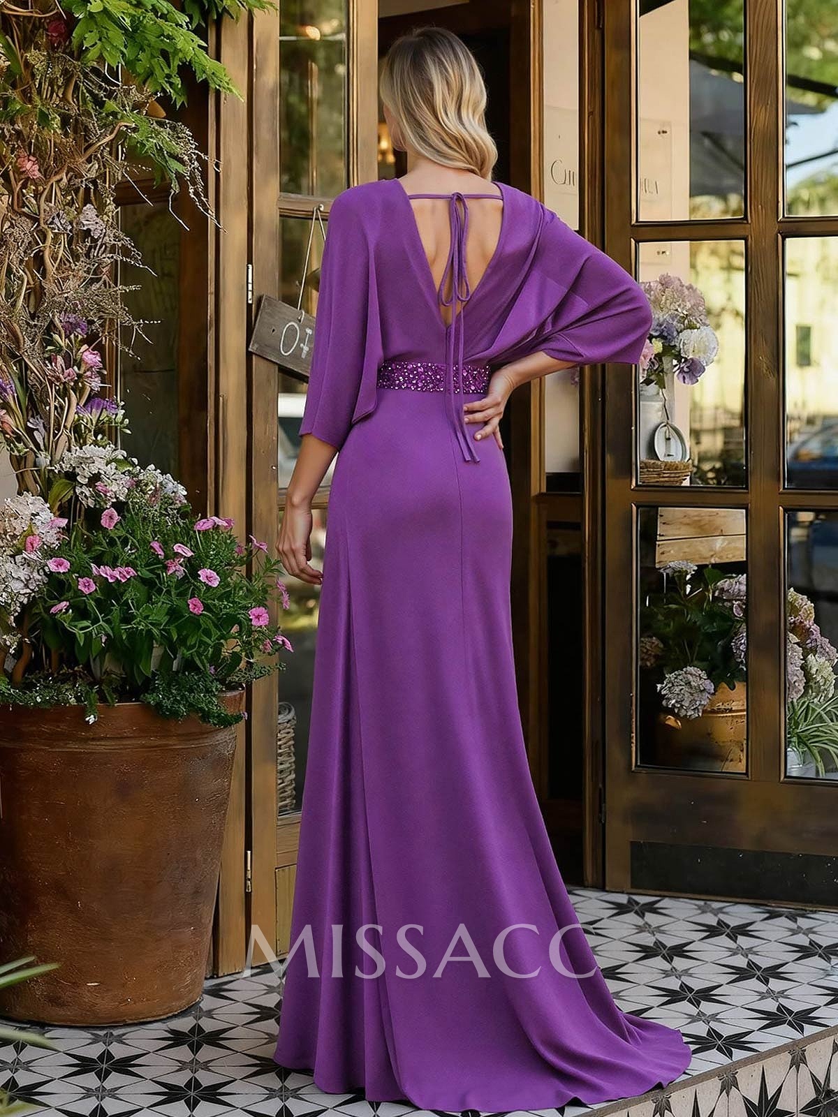 V-Neck Wrap Beading Mother Of The Bride Dresses With Sheath/Column V-Neck Wrap Beading Mother Of The Bride Dresses With Sheath/Column