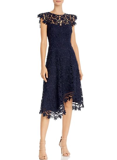 A-Line Scoop Neck Sleeveless Asymmetrical Lace Mother Of The Bride Dresses