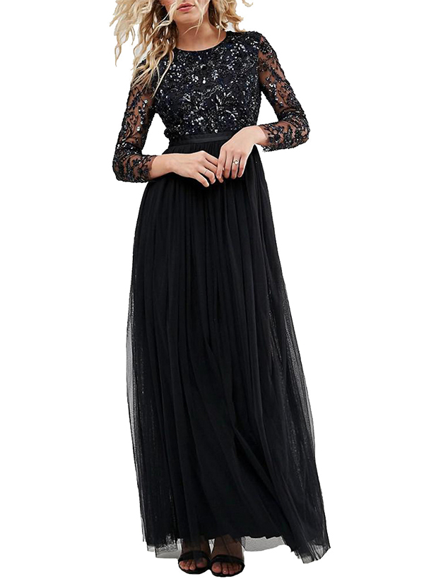 A-Line Scoop Neck 3/4 Sleeves Lace/Tulle Mother Of The Bride Dresses
