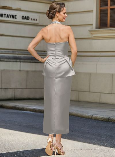 Simple Satin Plunge Wrap Mother Of The Bride Dresses