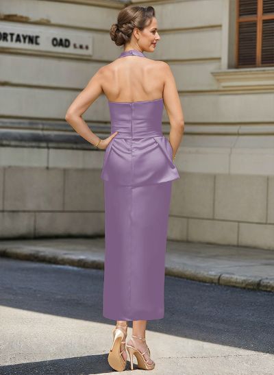 Simple Satin Plunge Wrap Mother Of The Bride Dresses