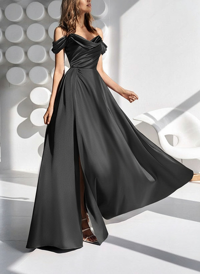 Elegant Cowl Neck Sleeveless Floor-Length Satin Mother Of The Bride Dresses