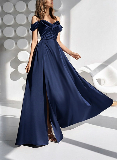 Elegant Cowl Neck Sleeveless Floor-Length Satin Mother Of The Bride Dresses