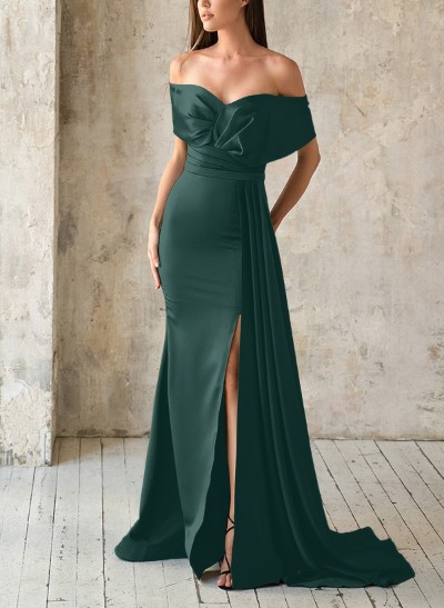 Elegant Off-The-Shoulder Sleeveless Sweep Train Mother Of The Bride Dresses