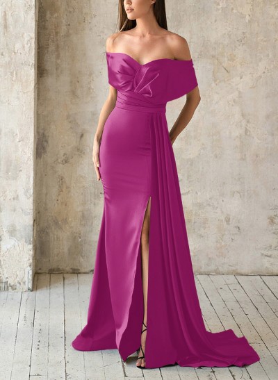 Elegant Off-The-Shoulder Sleeveless Sweep Train Mother Of