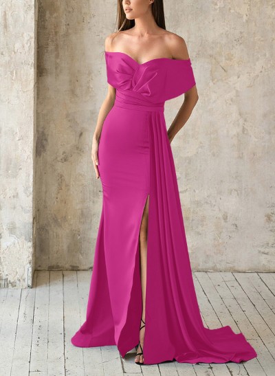 Elegant Off-The-Shoulder Sleeveless Sweep Train Mother Of The Bride Dresses