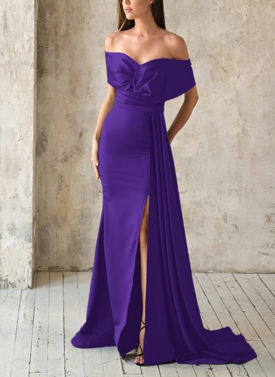 Elegant Off-The-Shoulder Sleeveless Sweep Train Mother Of