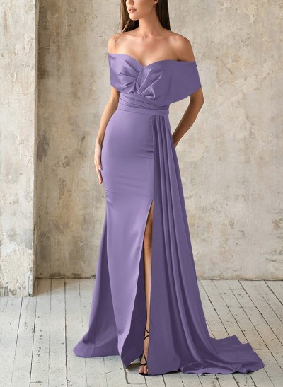 Elegant Off-The-Shoulder Sleeveless Sweep Train Mother Of The Bride Dresses