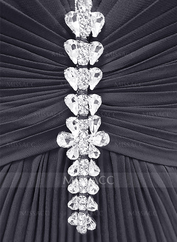 Elegant Pleated A-Line V-Neck Sleeveless Floor-Length Mother Of The Bride Dresses