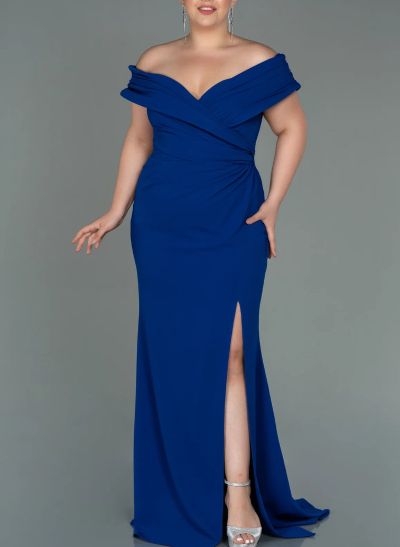 Curvy Off-The-Shoulder Trumpet/Mermaid Slit Mother Of The Bride Dresses