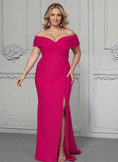 Curvy Off-The-Shoulder Trumpet/Mermaid Slit Mother Of The Bride Dresses