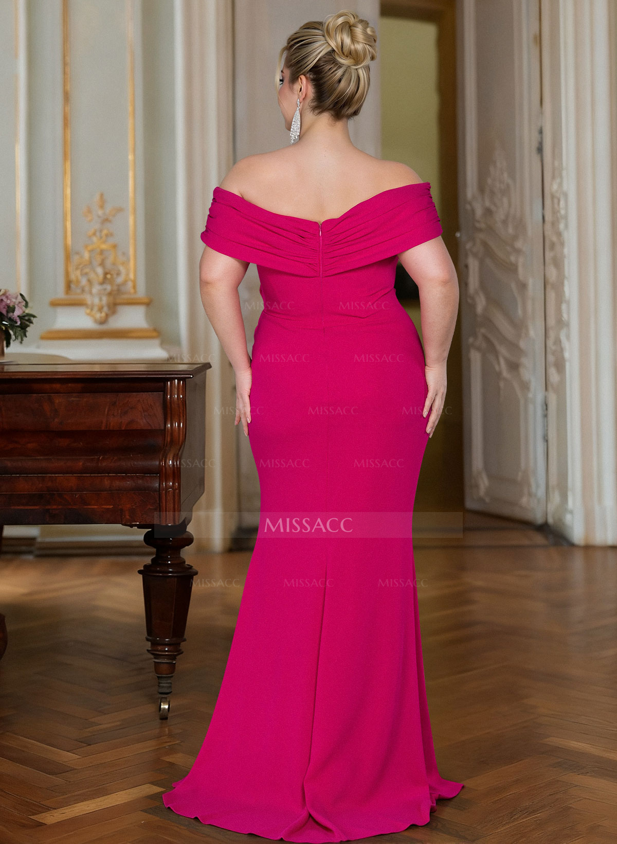 Curvy Off-The-Shoulder Trumpet/Mermaid Slit Mother Of The Bride Dresses