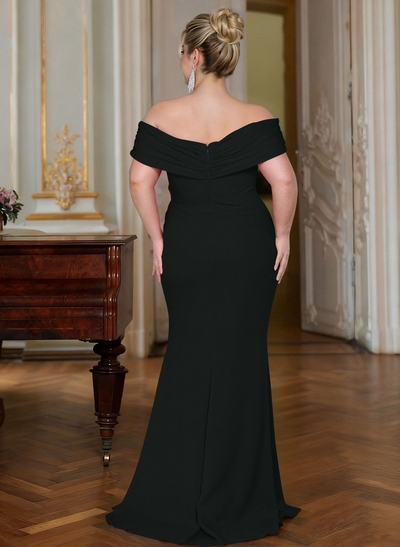 Curvy Off-The-Shoulder Trumpet/Mermaid Slit Mother Of The Bride Dresses
