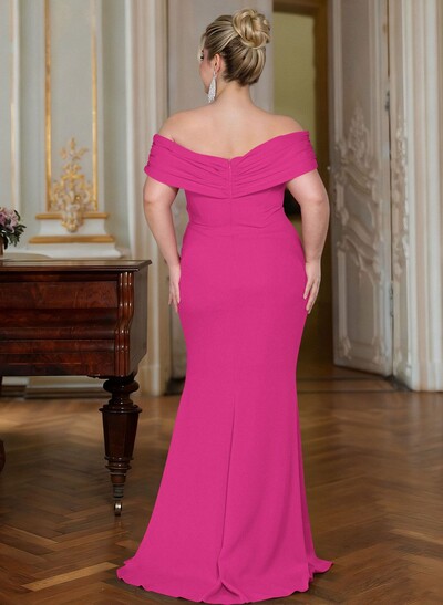 Curvy Off-The-Shoulder Trumpet/Mermaid Slit Mother Of The Bride Dresses