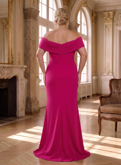 Curvy Off-The-Shoulder Trumpet/Mermaid Slit Mother Of The Bride Dresses