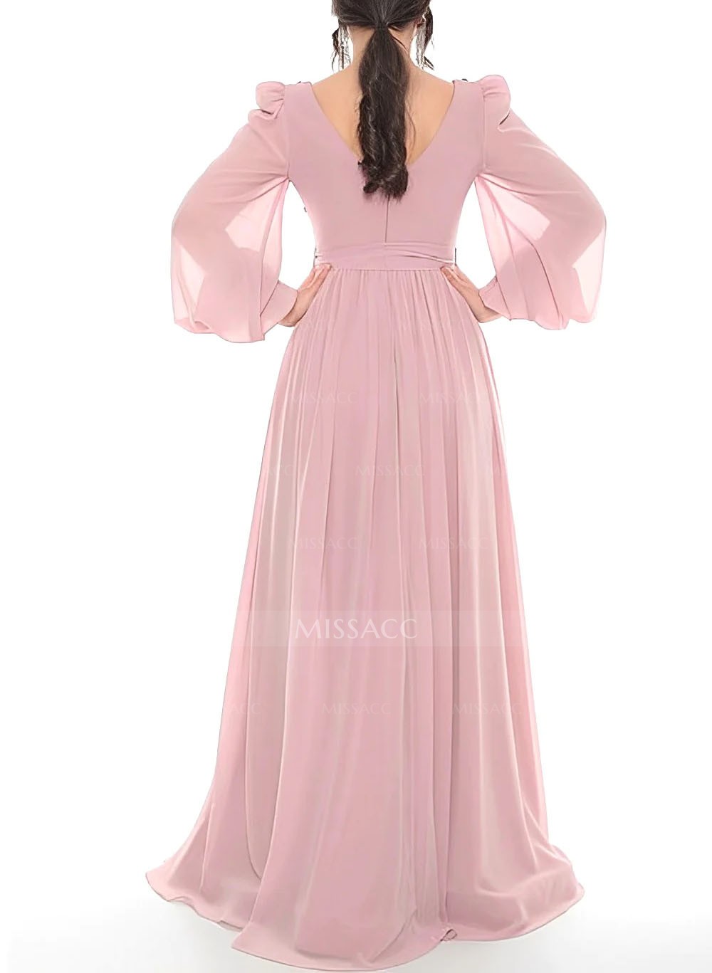 Long Sleeves A-Line Chiffon Lace Mother Of The Bride Dresses