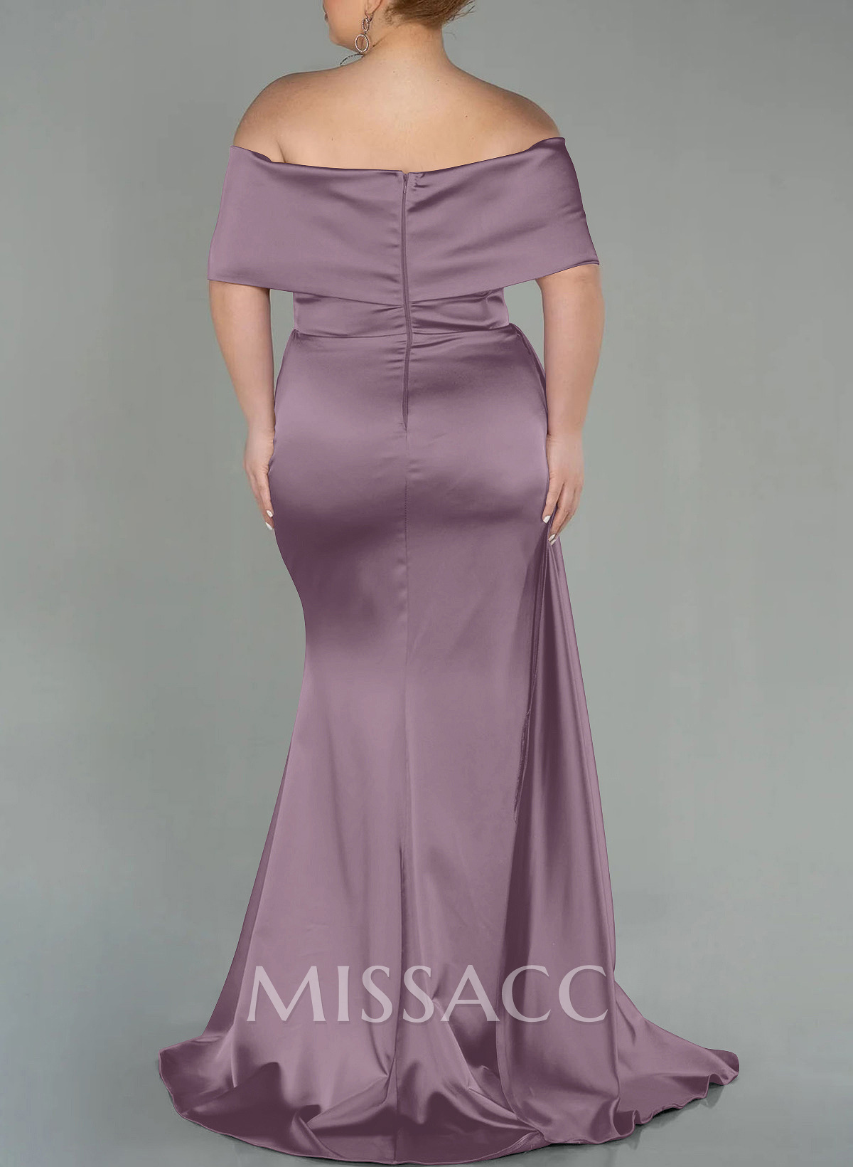 Curvy Simple Off-The-Shoulder Satin Mother Of The Bride Dresses Curvy Simple Off-The-Shoulder Satin Mother Of The Bride Dresses