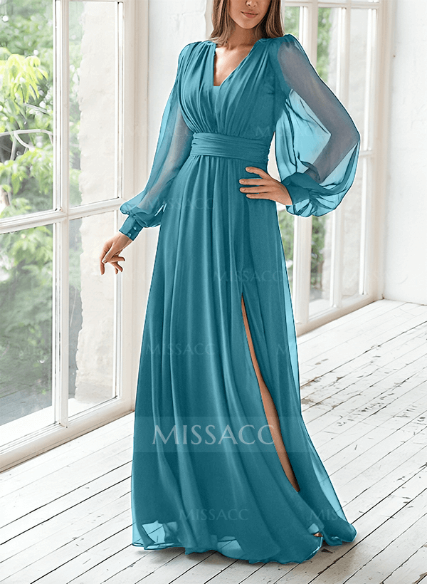 Gown Vestido De Chiffon Largo Vestidos De Fiesta Largos De Corte A