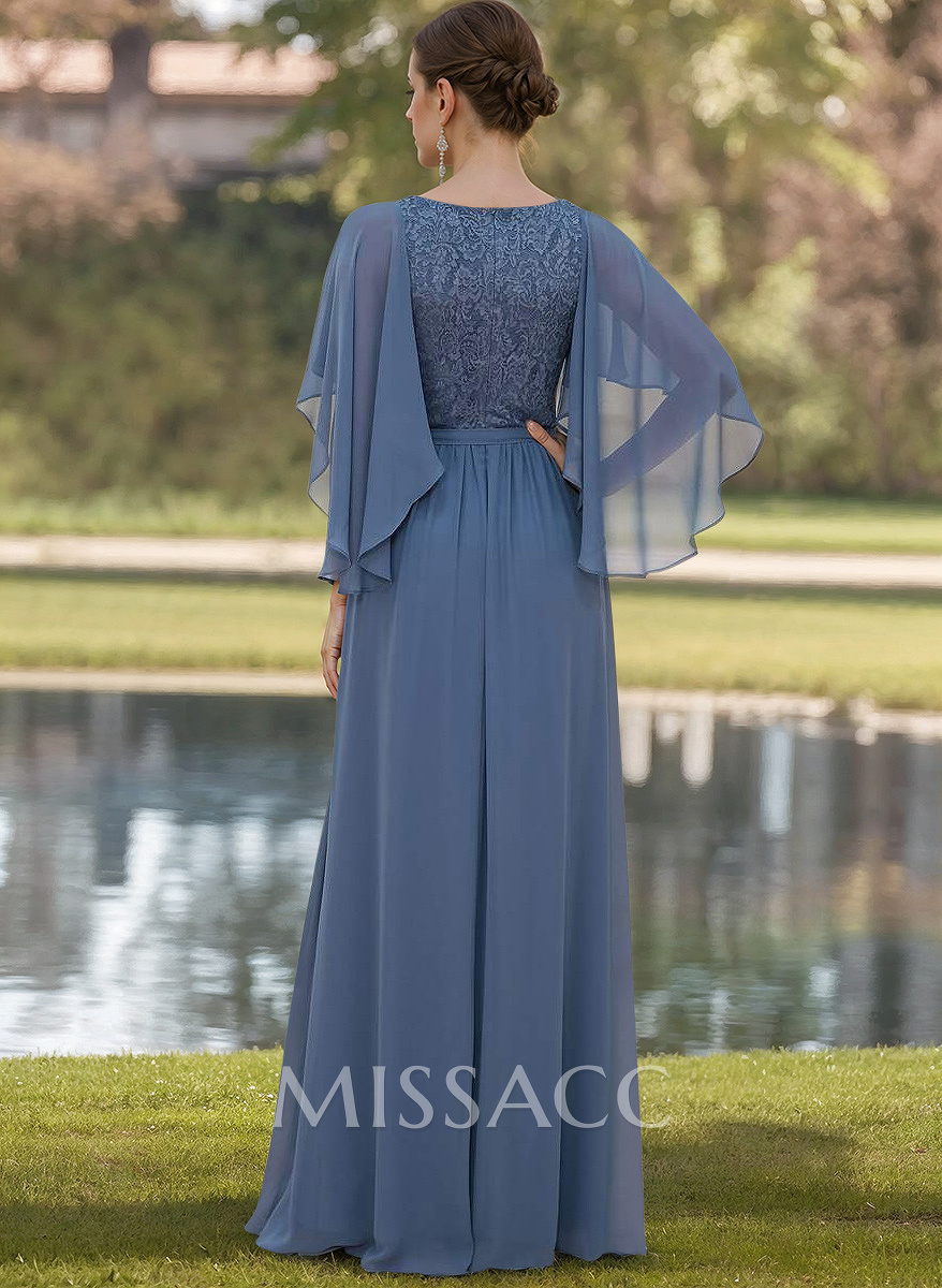 A-Line V-Neck Short Sleeves Chiffon/Lace Mother Of The Bride Dresses