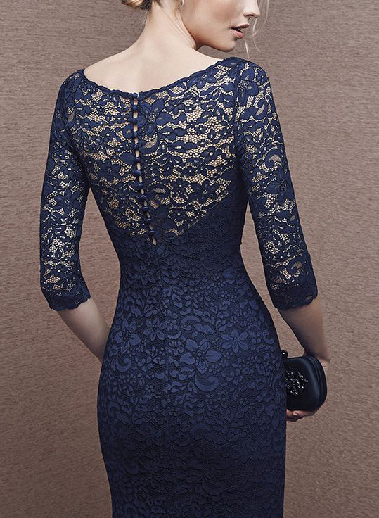 V-Neck Lace Sleeves Trumpet/Mermaid Mother Of The Bride Dresses