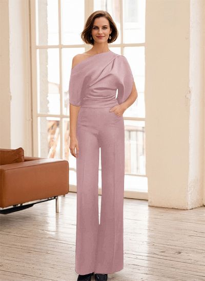 Jumpsuit/Pantsuit Asymmetrical Neck Sleeveless Floor-Length Mother Of The Bride Dresses