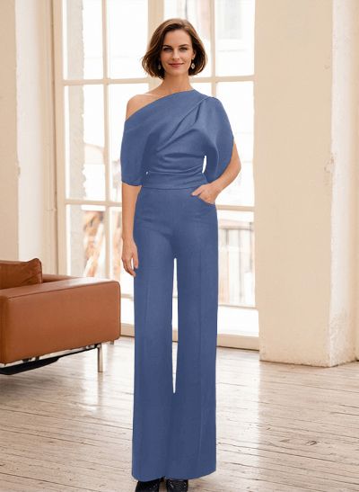 Jumpsuit/Pantsuit Asymmetrical Neck Sleeveless Floor-Length Mother Of The Bride Dresses