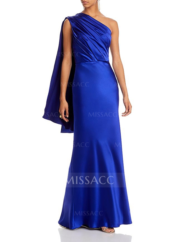 Sheath/Column One-Shoulder Sleeveless Satin Mother Of The Bride Dresses