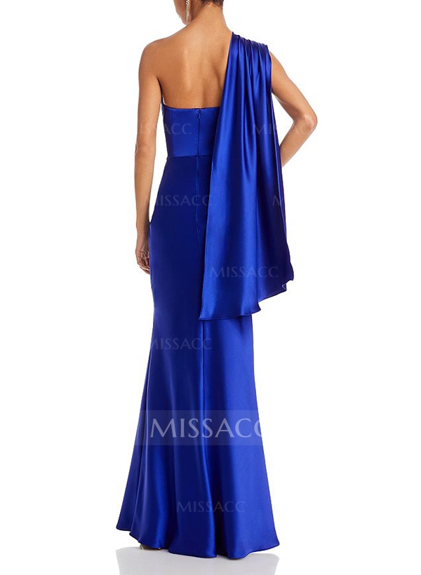 Sheath/Column One-Shoulder Sleeveless Satin Mother Of The Bride Dresses