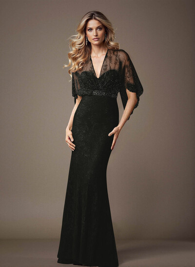 Trumpet/Mermaid V-Neck Short Sleeves Lace Mother Of The Bride Dresses