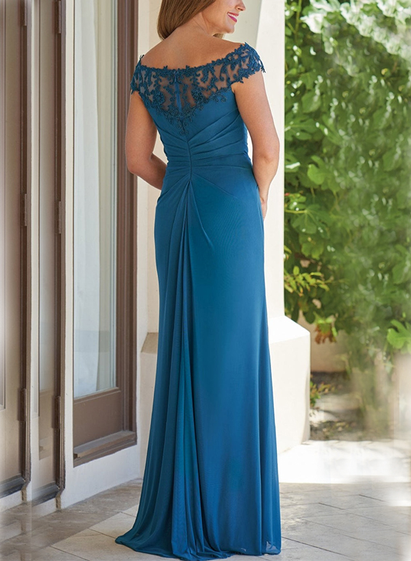 Sheath/Column Off-The-Shoulder Mother Of The Bride Dresses With Appliques Lace