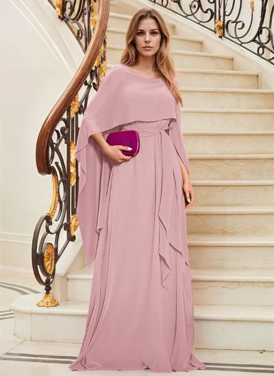 Elegant A-Line Sleeveless Sweep Train Chiffon Mother Of The Bride Dresses