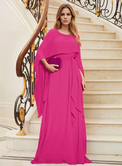 Elegant A-Line Sleeveless Sweep Train Chiffon Mother Of The Bride Dresses