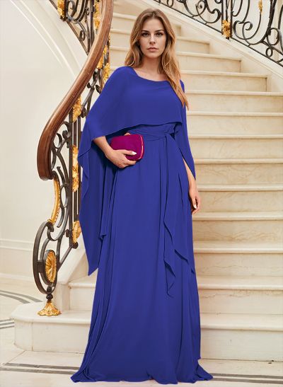 Elegant A-Line Sleeveless Sweep Train Chiffon Mother Of The Bride Dresses