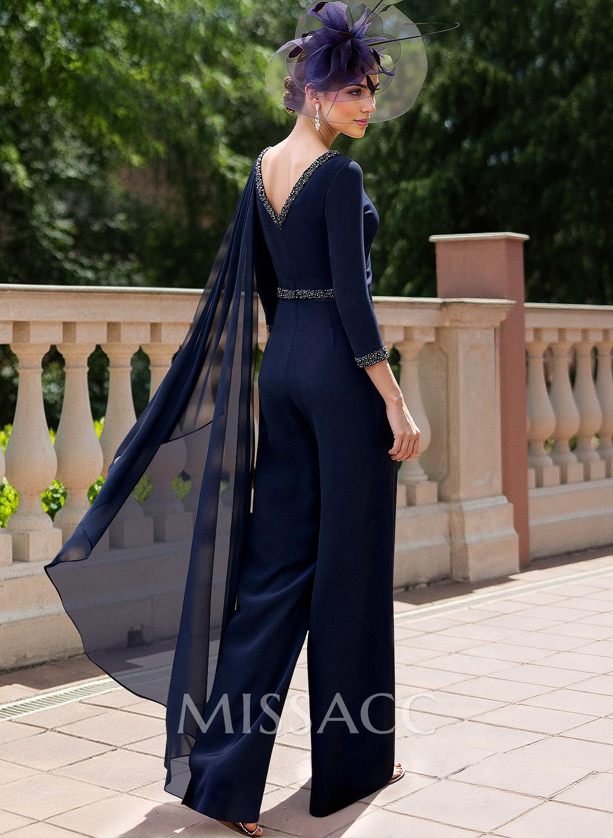 Jumpsuit/Pantsuit Scoop Neck 3/4 Sleeves Mother Of The Bride Dresses