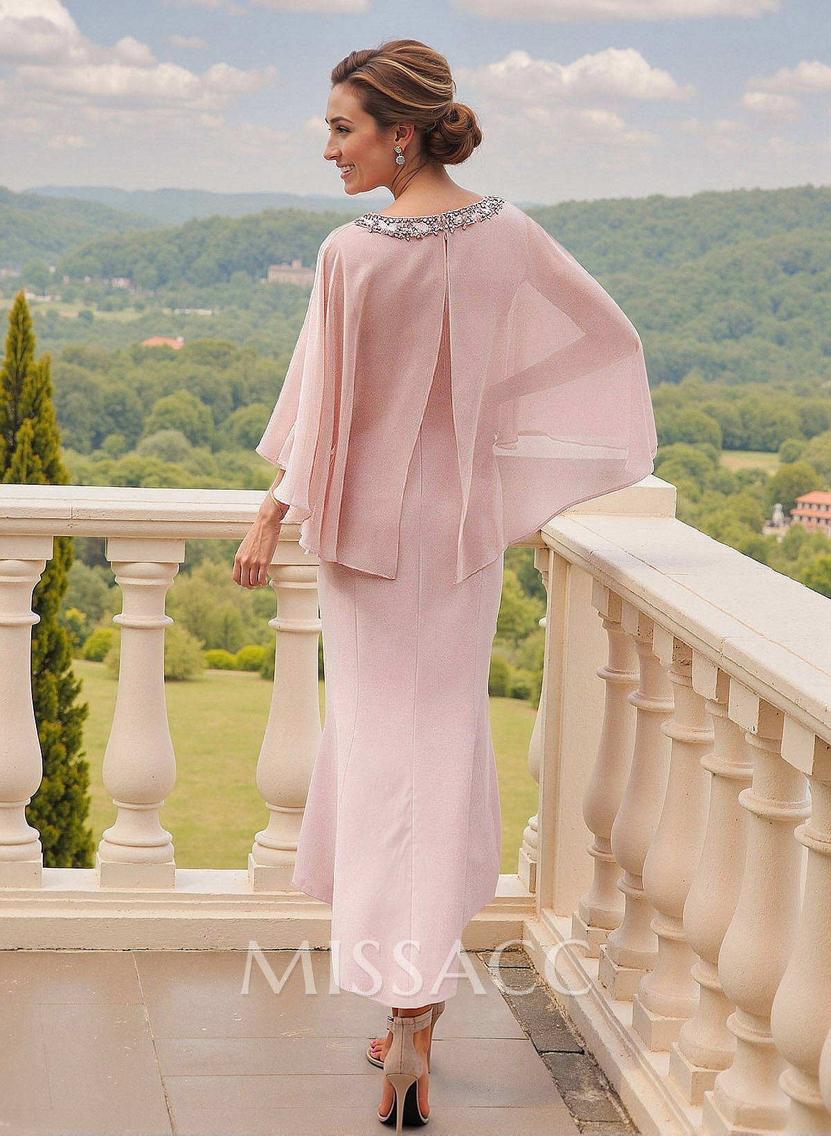 Trumpet/Mermaid Scoop Neck Asymmetrical Length Elastic Satin Mother Of The Bride Dresses