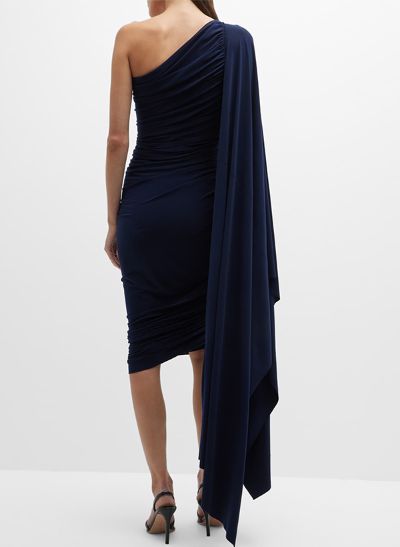 Sheath/Column One-Shoulder Asymmetrical Jersey Cocktail Dresses