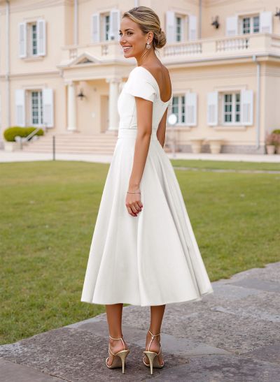 Off-The-Shoulder Tea-Length A-Line Mother Of The Bride Dresses Off-The-Shoulder Tea-Length A-Line Mother Of The Bride Dresses