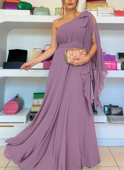 One-Shoulder Pleated A-Line Mother Of The Bride Dresses