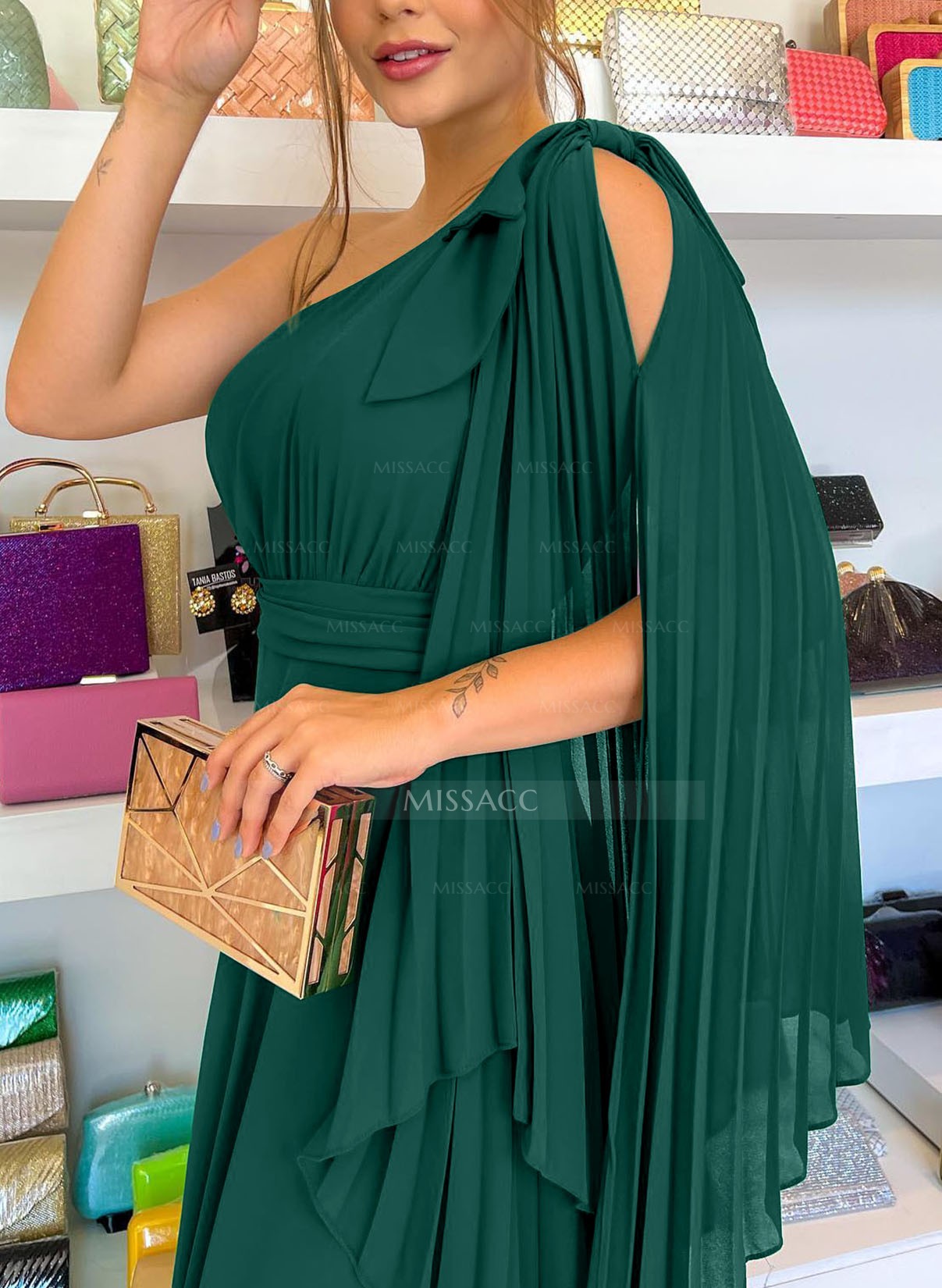 One-Shoulder Pleated A-Line Mother Of The Bride Dresses