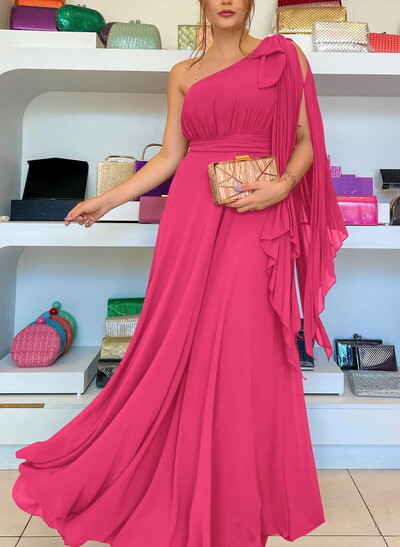 One-Shoulder Pleated A-Line Mother Of The Bride Dresses