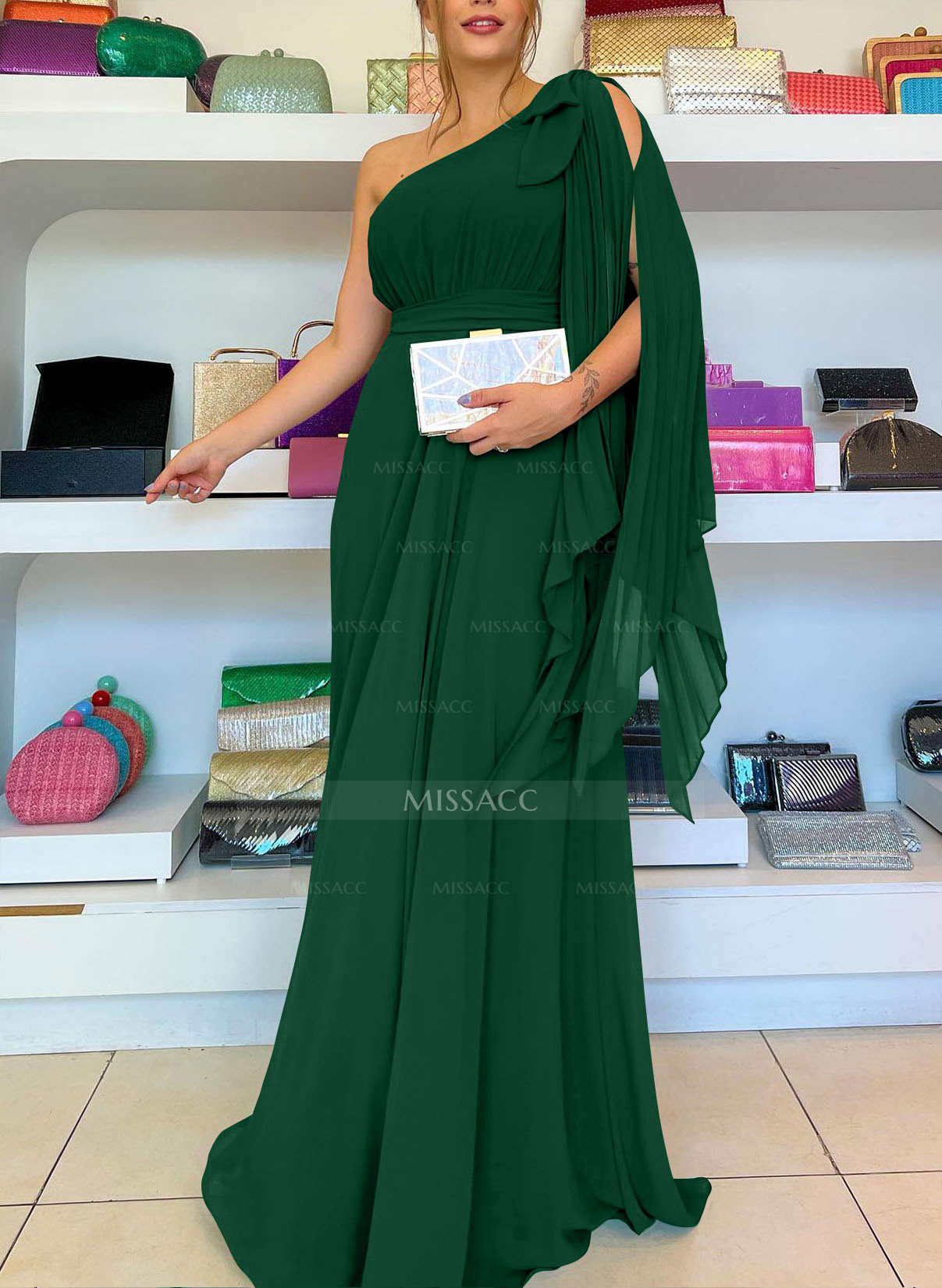 One-Shoulder Pleated A-Line Mother Of The Bride Dresses