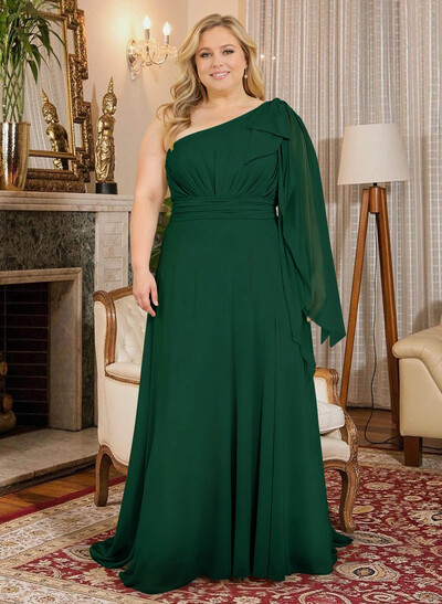 One-Shoulder Pleated A-Line Mother Of The Bride Dresses