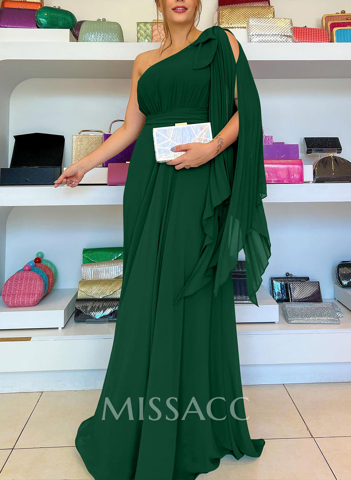 One-Shoulder Pleated A-Line Mother Of The Bride Dresses