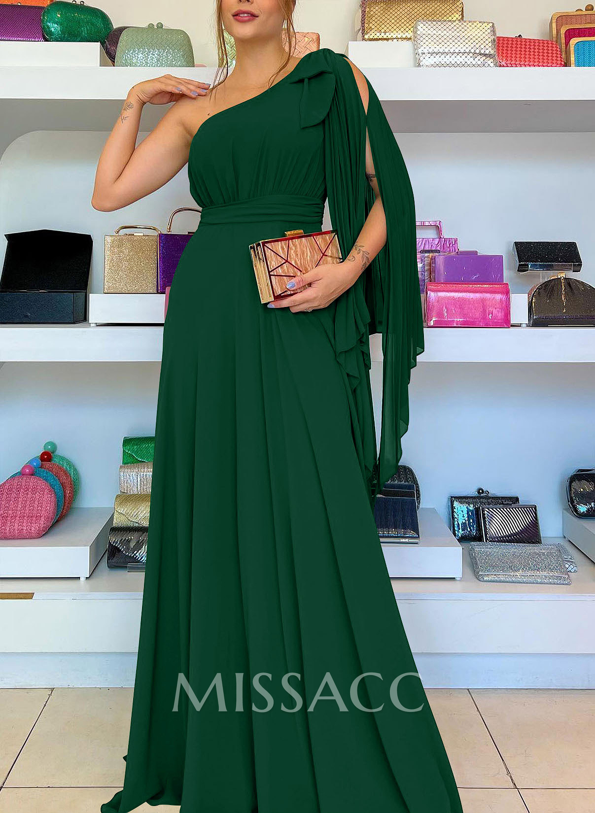 One-Shoulder Pleated A-Line Mother Of The Bride Dresses