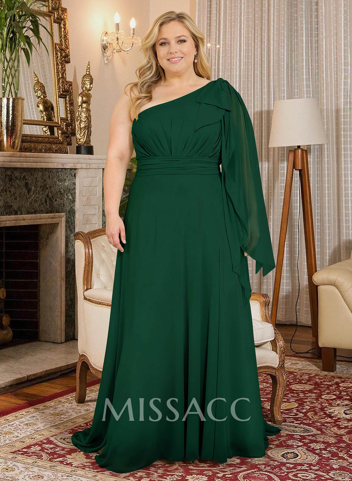 One-Shoulder Pleated A-Line Mother Of The Bride Dresses